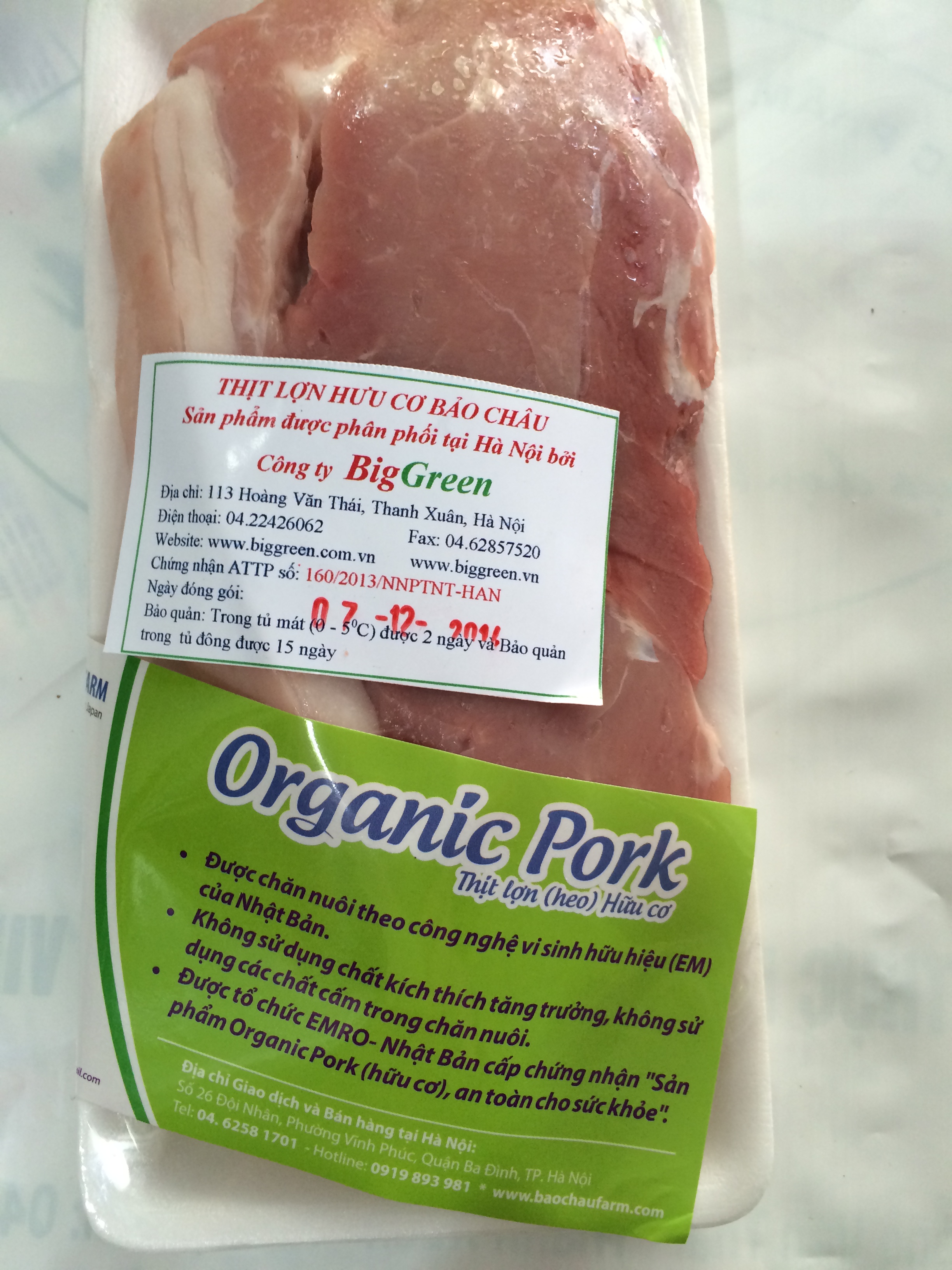 Thịt lợn Hữu cơ Bảo Châu