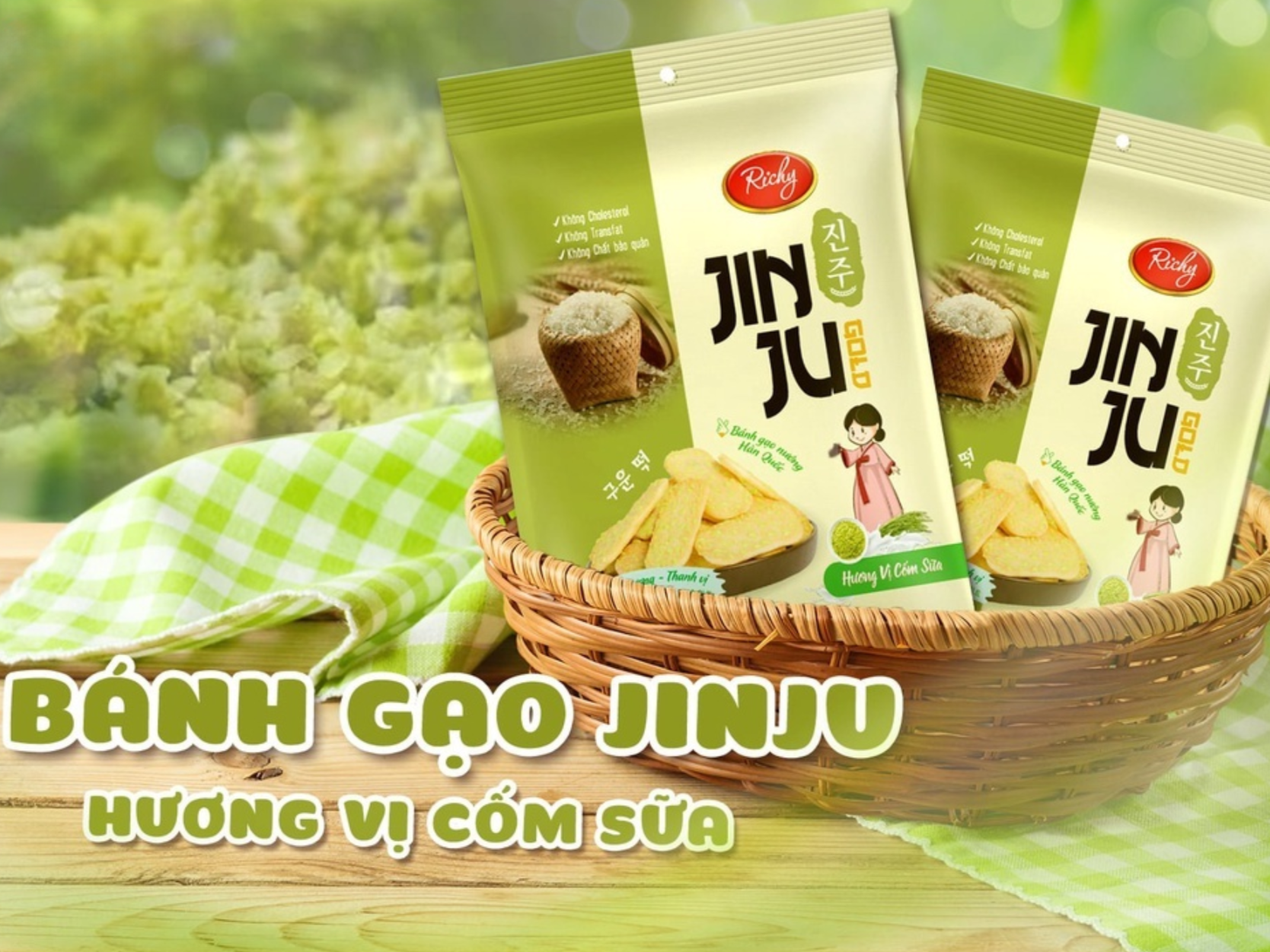 Bánh gạo JinJu Richy cốm sữa