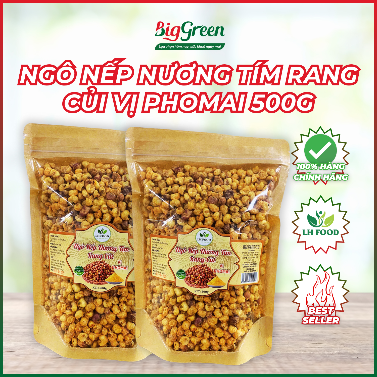 Ngô nếp tím rang vị phomai