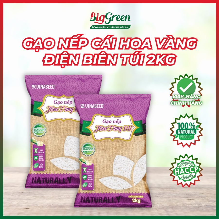 Gạo Nếp Hoa vàng Điện Biên (Túi 2kg)