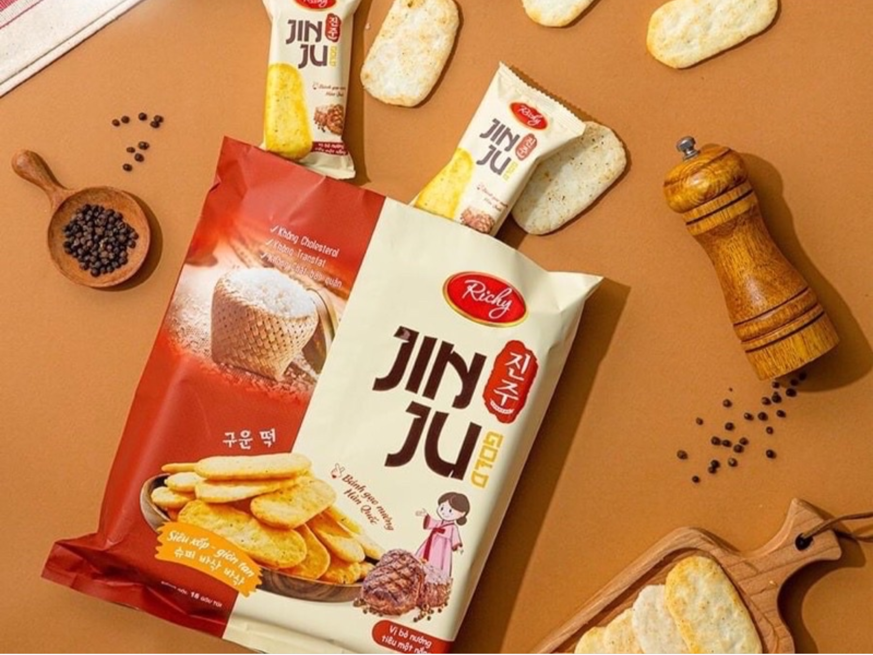 Bánh Gạo Jinju Vị Bò Tiêu